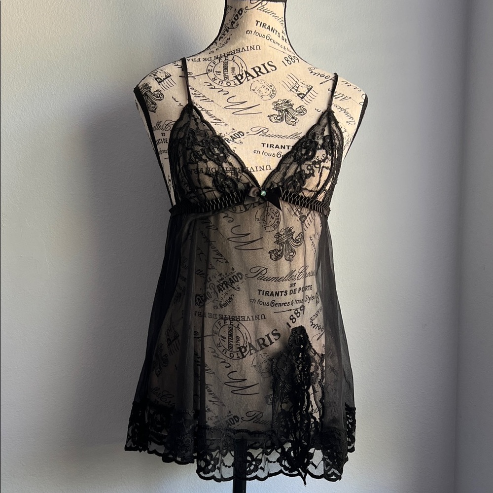 adidas Black Lace Sheer Chemise